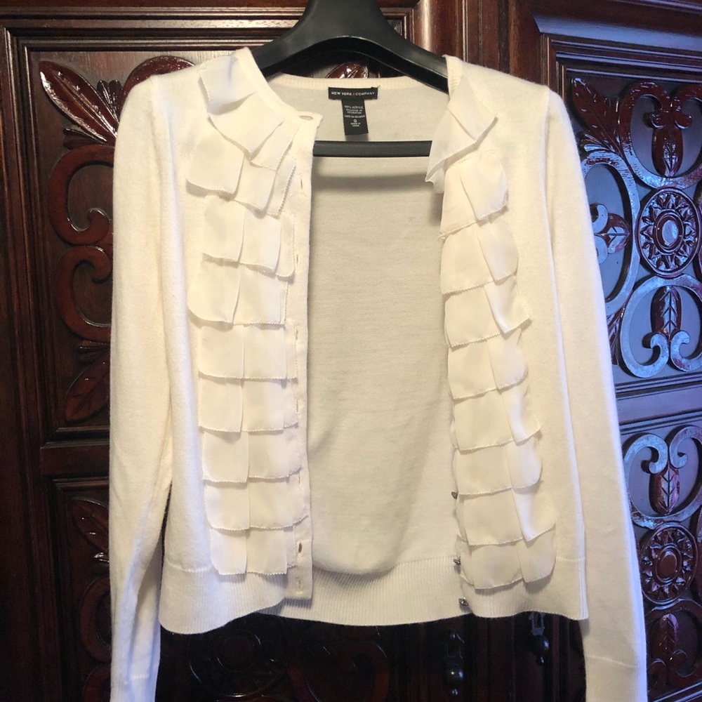 Cream ruffle sweater